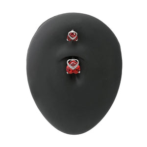 14g 3/8” Double Jeweled Royal Heart Top Down Belly Button Ring
