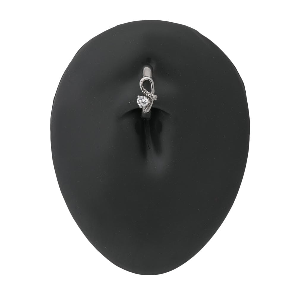 14g 3/8” Asymmetric Loop Crystal Steel Clicker — Price Per 1