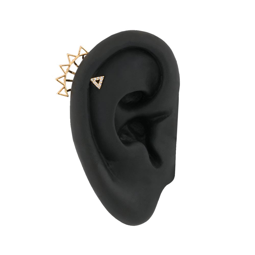 16g 1/4” Vector Triangles Gold Plated Cartilage Earring
