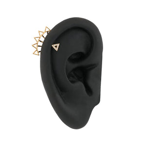 16g 1/4” Vector Triangles Gold Plated Cartilage Earring