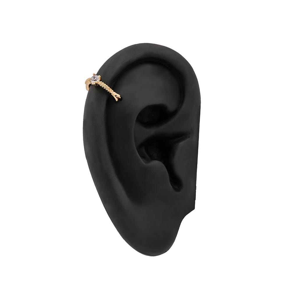 18g 3/8” Crystal Jewel Gold Plated Clicker