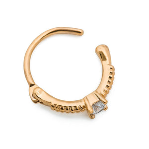 18g 3/8” Crystal Jewel Gold Plated Clicker