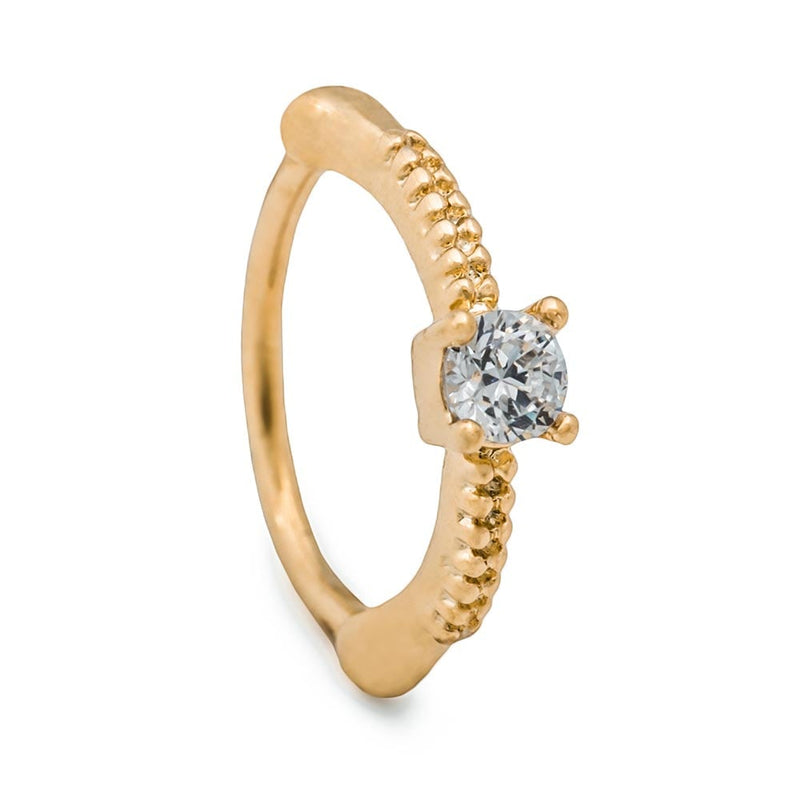 18g 3/8” Crystal Jewel Gold Plated Clicker