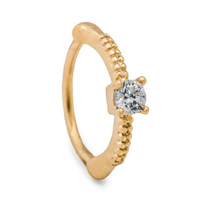 18g 3/8” Crystal Jewel Gold Plated Clicker