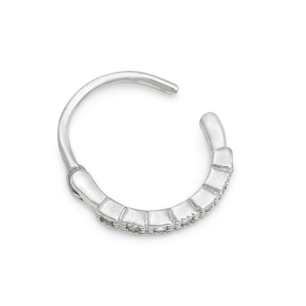 18g 3/8” Antique Crystal Band Rhodium Plated Clicker