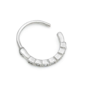 18g 3/8” Antique Crystal Band Rhodium Plated Clicker