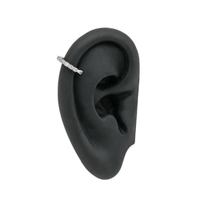 18g 3/8” Antique Crystal Band Rhodium Plated Clicker