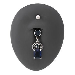 14g 3/8” Blue Prince’s Crown Dangle Belly Button Ring