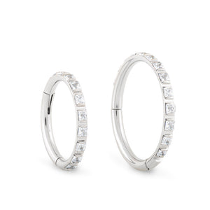 Square Cut Gemmed Titanium Clicker