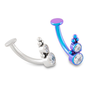 Bubbles Cluster Titanium Navel Curve