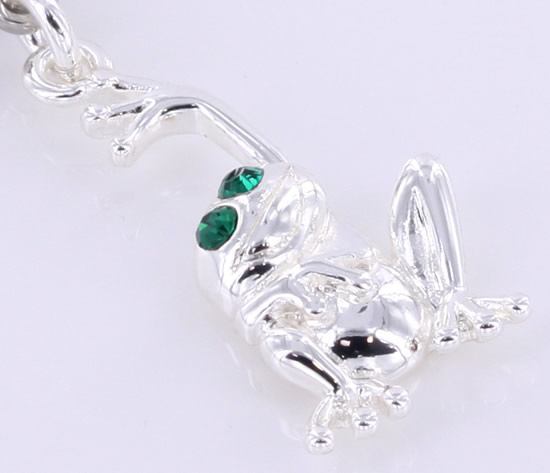 14g 7/16" Single Gem with Hanging Frog Belly Button Ring