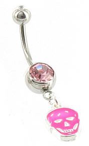 14g 7/16” McQueen Designer Skull Fashion Belly Button Ring