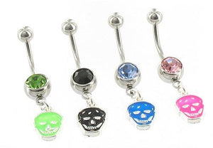 14g 7/16” McQueen Designer Skull Fashion Belly Button Ring