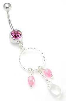 14g 7/16" Fashion Tear Drop Dangle Belly Button Ring