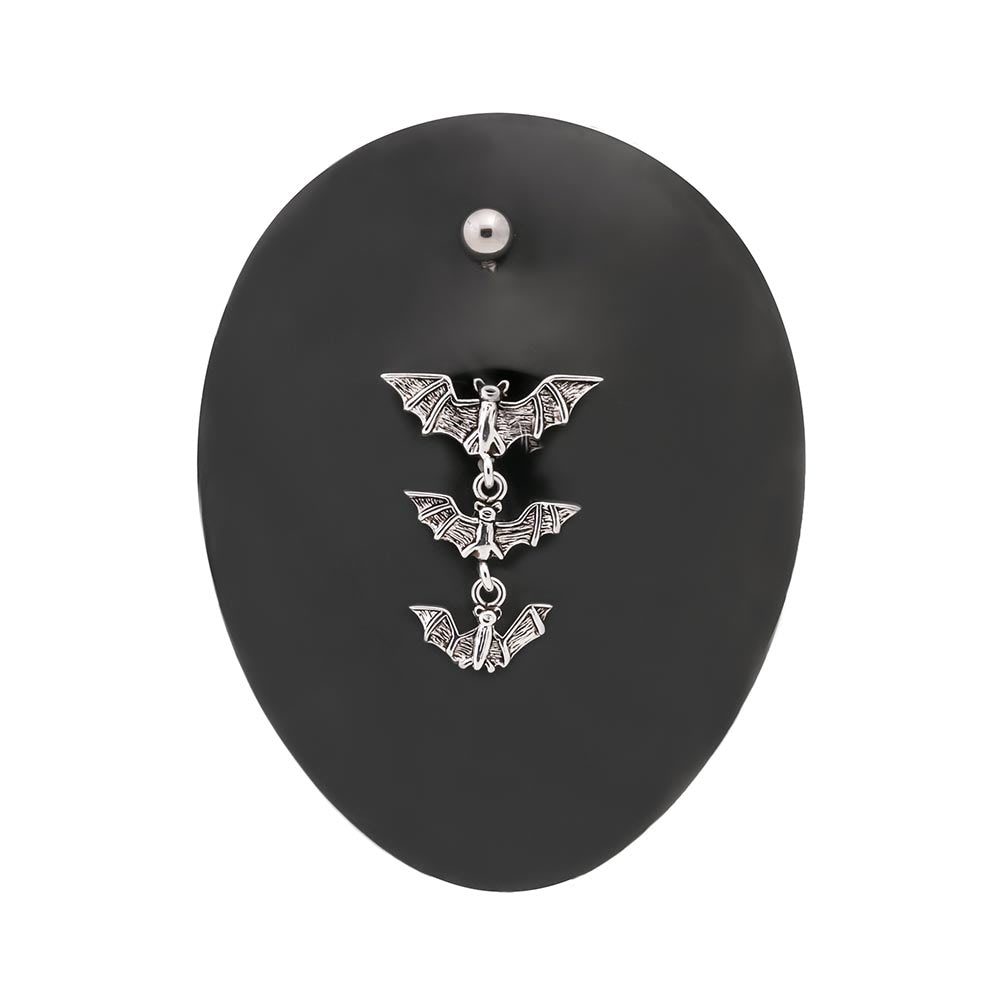 14g 7/16” Triple Bat Dangle Steel Belly Button Ring