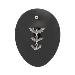 14g 7/16” Triple Bat Dangle Steel Belly Button Ring
