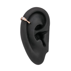 18g 3/8” Crystal Hearts Rose Gold Plated Clicker