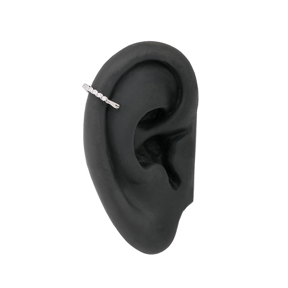 18g 3/8” Entwined Crystal Band Rhodium Plated Clicker