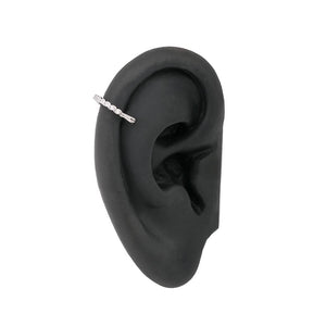 18g 3/8” Entwined Crystal Band Rhodium Plated Clicker