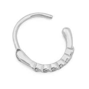 18g 3/8” Entwined Crystal Band Rhodium Plated Clicker