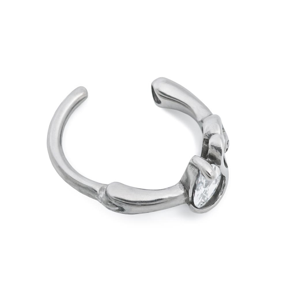 14g 3/8” Crystal Jeweled Swan Steel Clicker