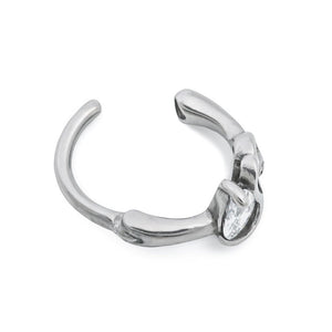 14g 3/8” Crystal Jeweled Swan Steel Clicker