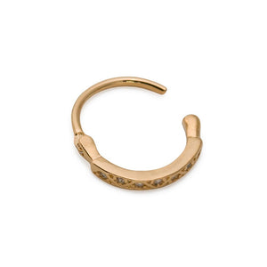 18g 3/8” Crystal Channel Gold Plated Clicker