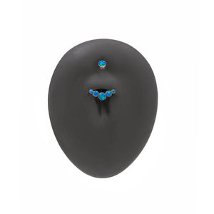 Curved Opal Cluster Titanium Navel Curve - Threaded