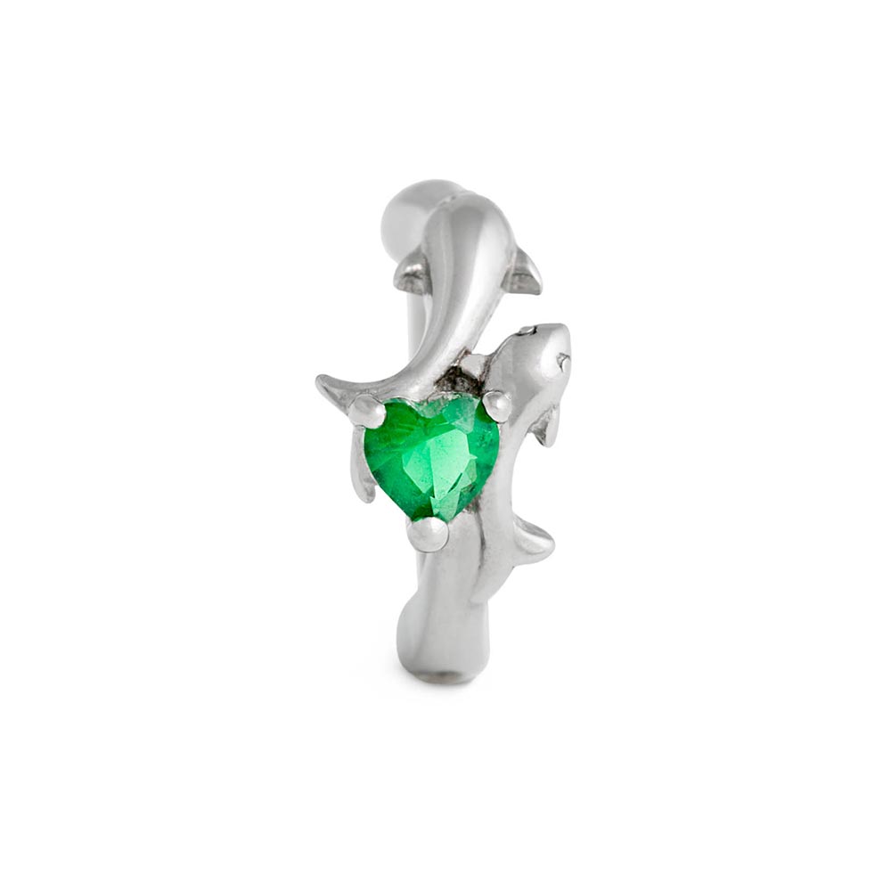 14g 3/8” Sea Green Dolphin Lovers Clicker Ring — Price Per 1