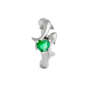 14g 3/8” Sea Green Dolphin Lovers Clicker Ring — Price Per 1