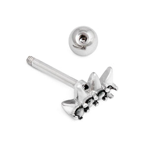 16g 5/16” Black Jewel Crown Externally Threaded Straight Barbell — Price Per 1