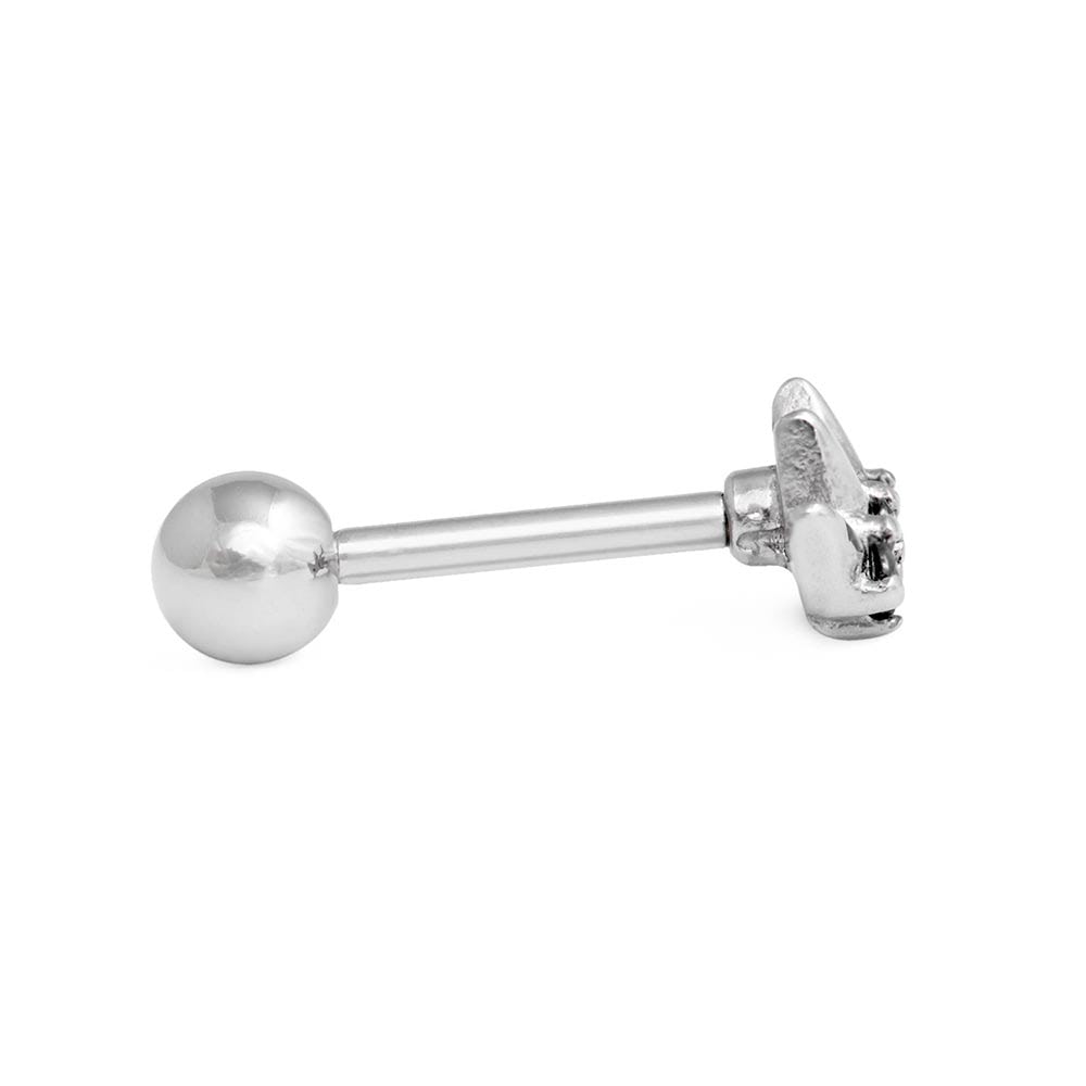 16g 5/16” Black Jewel Crown Externally Threaded Straight Barbell — Price Per 1