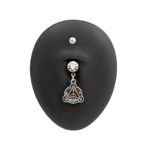14g 3/8” Turquoise Stone Scutum Fidei Dangle Belly Button Ring