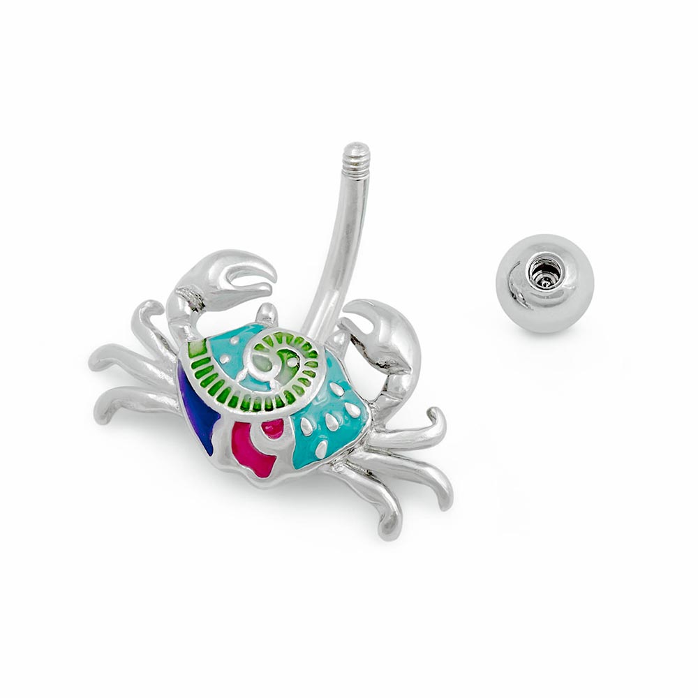 14g 3/8” Folky Crab Belly Button Ring