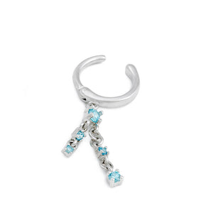 14g 3/8” Dangling Blue Crystals Clicker Ring — Price Per 1