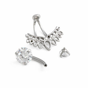 14g 3/8" Silver Wing Belly Button Ring
