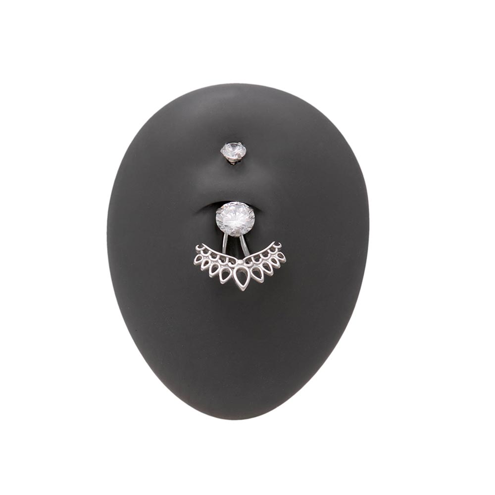 14g 3/8" Silver Wing Belly Button Ring