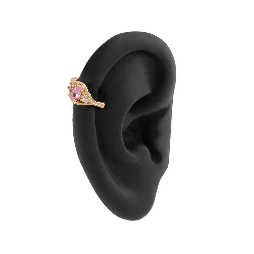 18g 3/8” PVD Gold Princess Jewels Clicker Ring