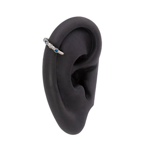 18g 3/8” Rhodium Plated Chain Link Jewels Clicker Ring