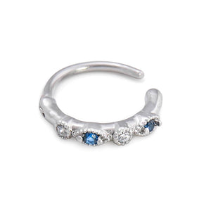 18g 3/8” Rhodium Plated Chain Link Jewels Clicker Ring