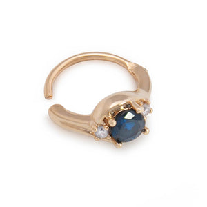 18g 3/8” Gold Plated Sapphire Regality Clicker Ring