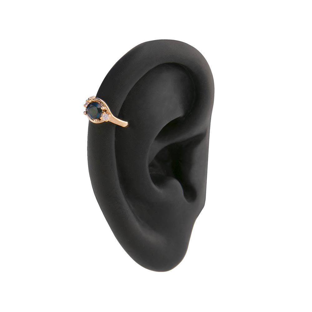 18g 3/8” Gold Plated Sapphire Regality Clicker Ring