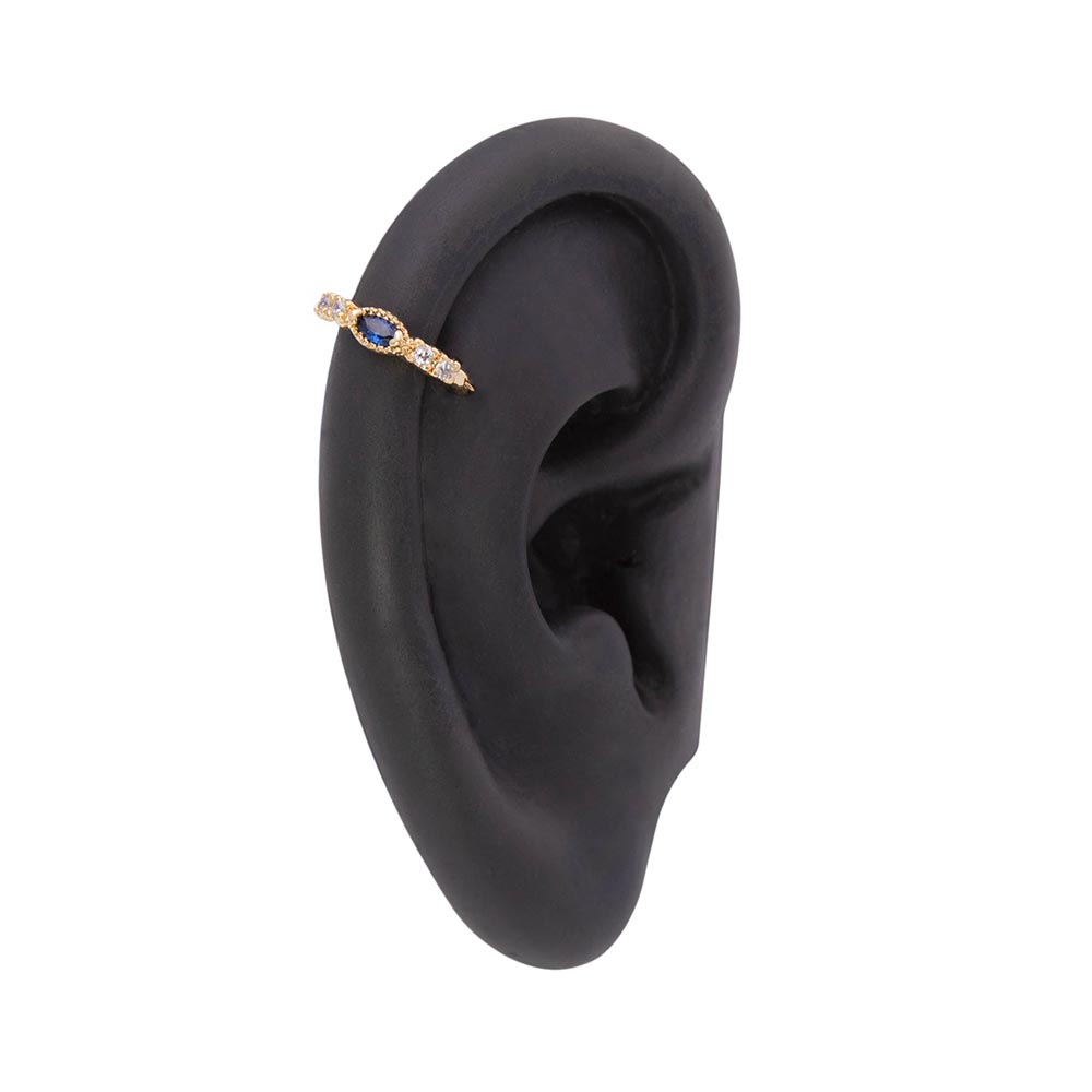 18g PVD Gold Deep Blue Passions Jewel Clicker