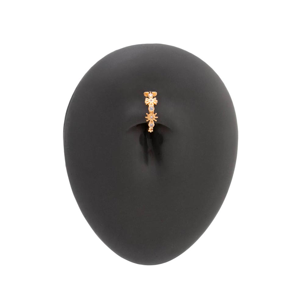 16g 3/8” Crystal Starshine PVD Gold Clicker — Price Per 1