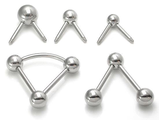 14g Multiple Tap Ball 45Âº  Ends - 5mm 6mm or 8mm Balls - Price Per 1 Ball