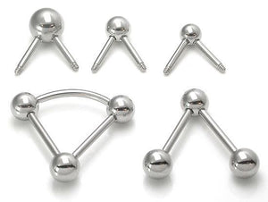 14g Multiple Tap Ball 45Âº  Ends - 5mm 6mm or 8mm Balls - Price Per 1 Ball