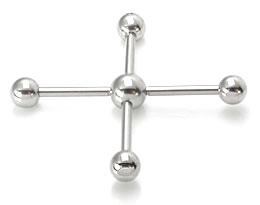 14g Multiple Tap Ball 4 Tapped Ends - 5mm 6mm or 8mm Balls - Price Per 1 Ball