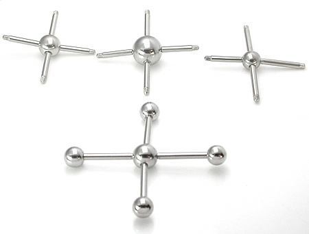 14g Multiple Tap Ball 4 Tapped Ends - 5mm 6mm or 8mm Balls - Price Per 1 Ball