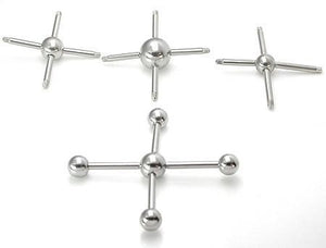 14g Multiple Tap Ball 4 Tapped Ends - 5mm 6mm or 8mm Balls - Price Per 1 Ball