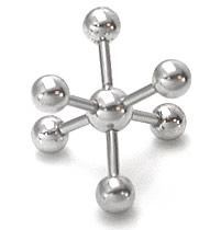 14g Multiple Tap Ball 6 Tapped Ends - 5mm 6mm or 8mm Balls - Price Per 1 Ball